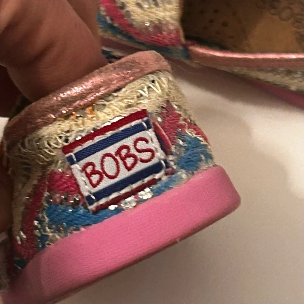 Size 5 toddler girls Bobs‎ Velcro shoes multi colored